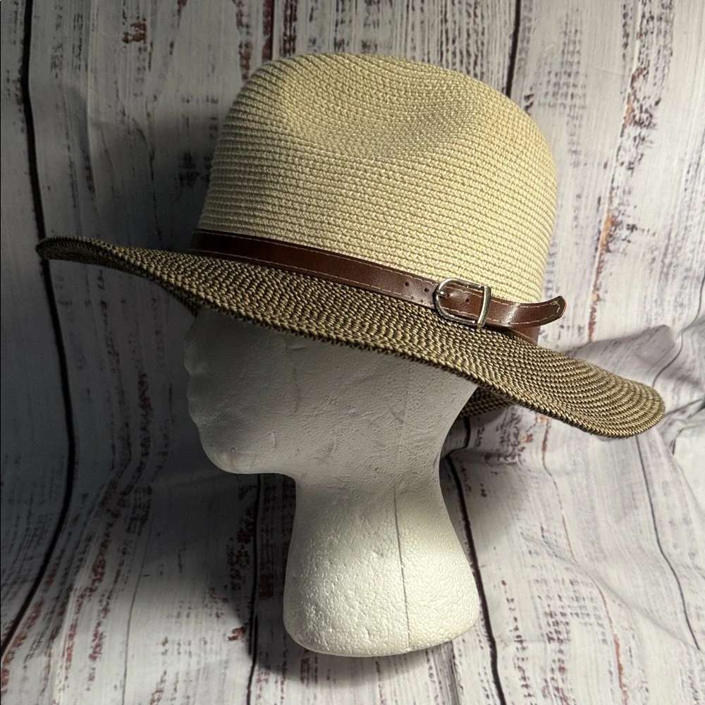 Sunday Afternoons Cream and Brown Wide Brimmed Fedora Hat Medium - Picture 11 of 16